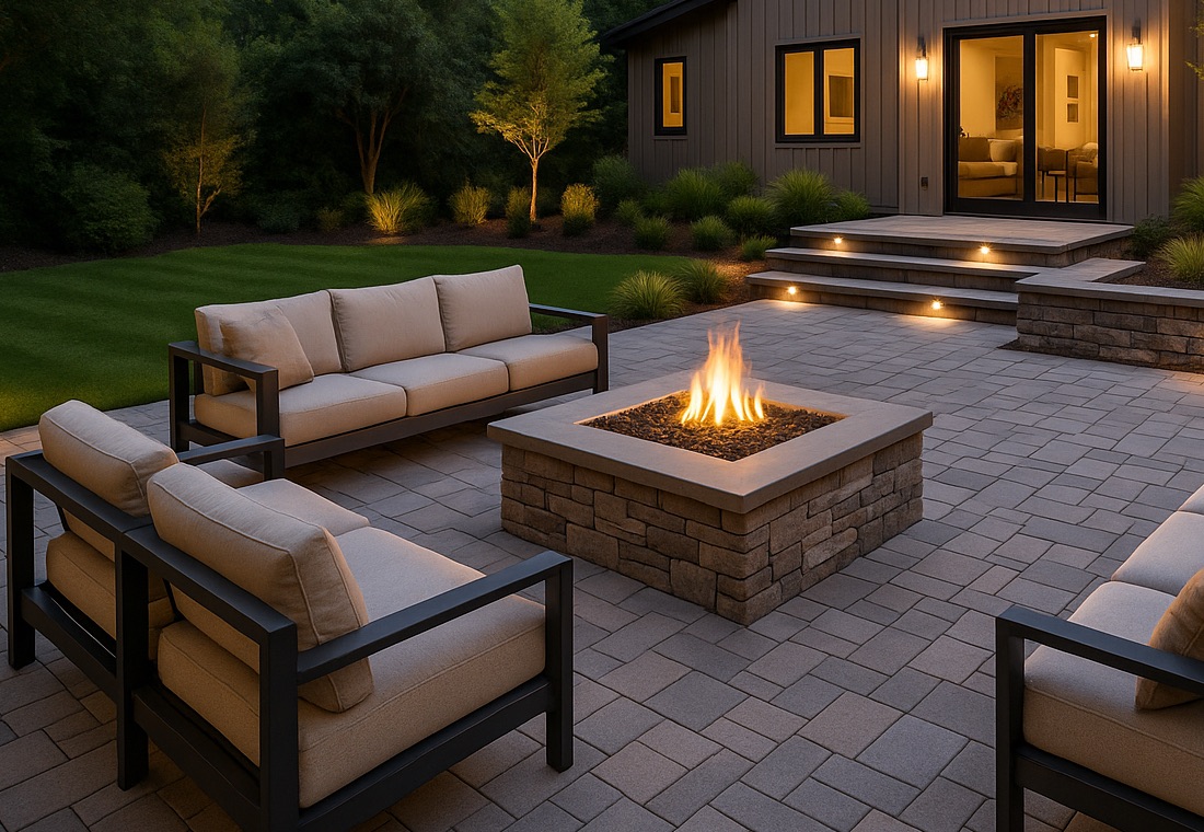 Fire Pit and Gathering Areas for Hardscaping Remodel