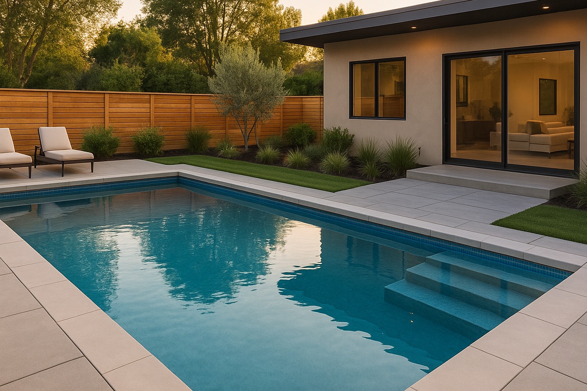 Pool Deck and Hardscape for New Pool in Concord